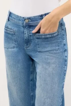 ANGELS Culotte-Jeans Linn Smart bleached blue used Relaxed Fit