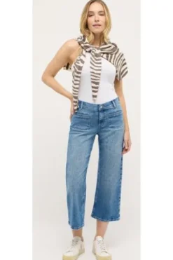 ANGELS Culotte-Jeans Linn Smart bleached blue used Relaxed Fit