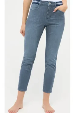 ANGELS 7/8 Jeans Ornella Sporty blue used gestreift Slim Fit