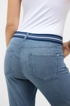ANGELS 7/8 Jeans Ornella Sporty blue used gestreift Slim Fit