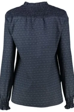 ANNA Bluse marine langarm