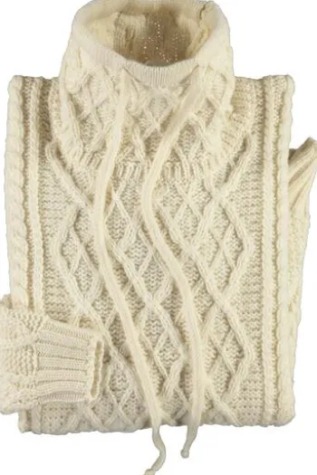 ARAN Pullover natur im typischen Irland Aran Strick