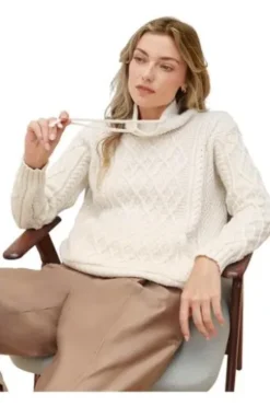 ARAN Pullover natur im typischen Irland Aran Strick