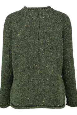 ARAN Pullover oliv im typischen Irland Aran Strick