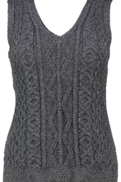 ARAN Pullunder anthrazit aus reiner Merinowolle
