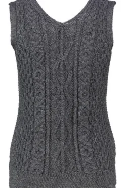 ARAN Pullunder anthrazit aus reiner Merinowolle