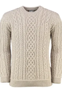 ARAN Rundhals Pullover beige