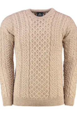 ARAN Rundhals Pullover beige