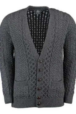 ARAN Strickjacke anthrazit
