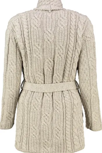 ARAN Strickjacke beige in supersofter Merinowolle