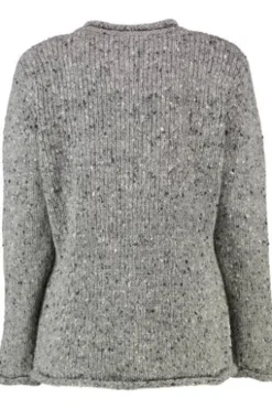 ARAN Strickjacke grau aus Donegal-Tweedgarn