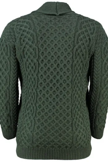 ARAN Strickjacke oliv