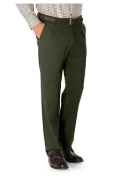 AUBI Bundfalten-Jeans oliv