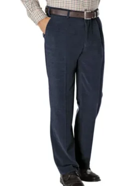 AUBI Schurwoll-Stretch-Cord-Hose blau