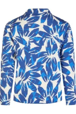 BARBARA LEBEK Jersey-Bluse ocean blue gemustert Langarm