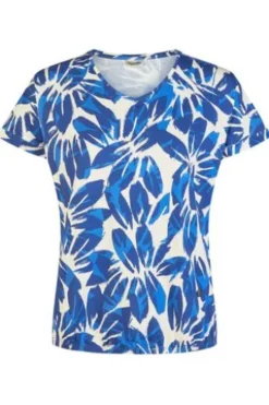 BARBARA LEBEK Shirt ocean blue gemustert