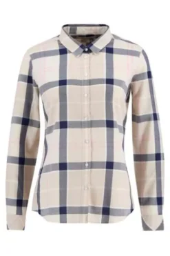 BARBOUR Bluse Bredon Check cherry blossom tartan-rosa kariert Langarm