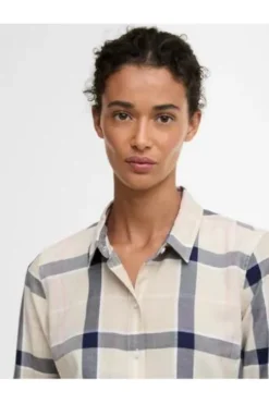 BARBOUR Bluse Bredon Check cherry blossom tartan-rosa kariert Langarm