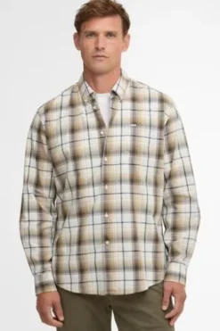 BARBOUR Hemd Witton Checked whisper white kariert Regular Fit Langarm