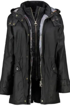 BARBOUR Jacke schwarz Crannich Wax