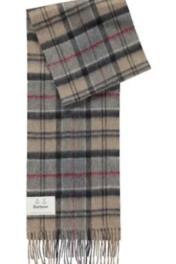BARBOUR Schal beige kariert klassisches Tartanmuster