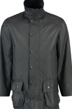 BARBOUR Wachsjacke Beaufort marine mit Cordkragen