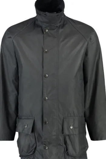 BARBOUR Wachsjacke Beaufort marine mit Cordkragen