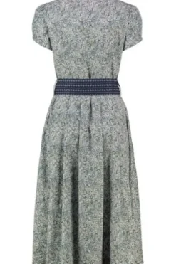 BERWIN Kleid blau geblümt in edler Natur-Qualität