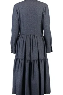 BERWIN Kleid marine mit edlem Ornamentdruck
