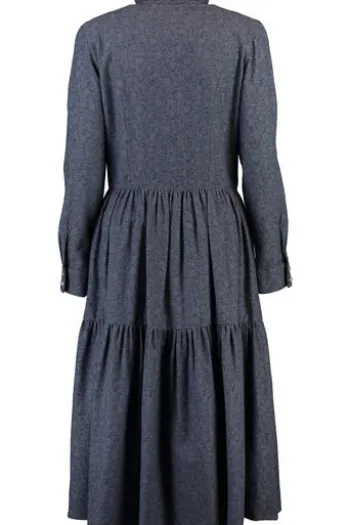 BERWIN Kleid marine mit edlem Ornamentdruck
