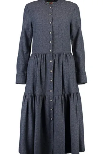 BERWIN Kleid marine mit edlem Ornamentdruck