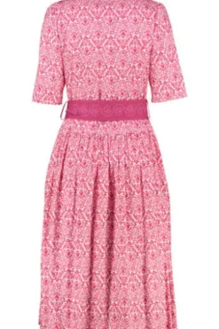 BERWIN Kleid pink gemustert Kurzarm