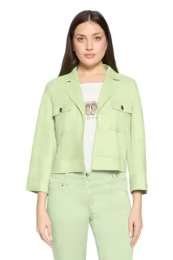 BETTY BARCLAY Blazer-Jacke green 3/4-Arm in Velours-Optik