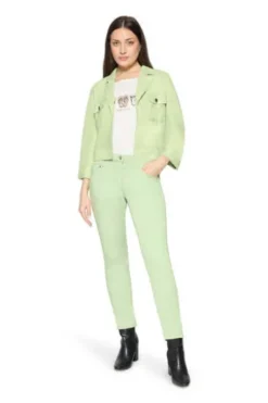 BETTY BARCLAY Blazer-Jacke green 3/4-Arm in Velours-Optik