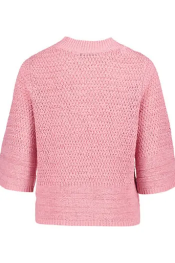 BETTY BARCLAY Bändchengarn-Pullover flamingo pink 3/4-Arm