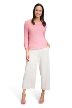 BETTY BARCLAY Bändchengarn-Pullover flamingo pink 3/4-Arm