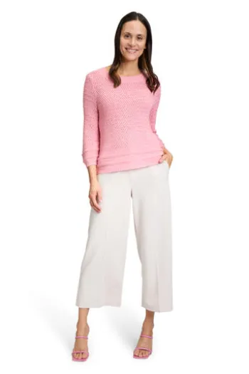 BETTY BARCLAY Bändchengarn-Pullover flamingo pink 3/4-Arm