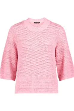 BETTY BARCLAY Bändchengarn-Pullover flamingo pink 3/4-Arm