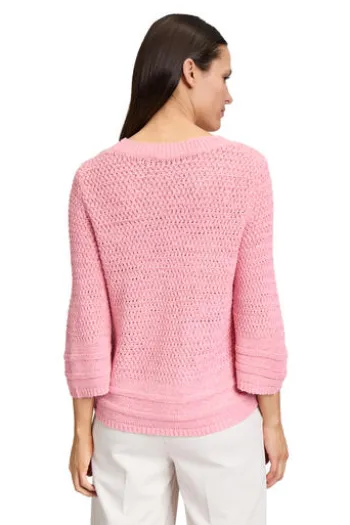 BETTY BARCLAY Bändchengarn-Pullover flamingo pink 3/4-Arm
