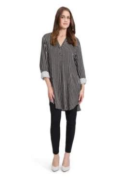 BETTY BARCLAY Hemdbluse schwarz/beige