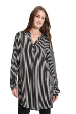 BETTY BARCLAY Hemdbluse schwarz/beige