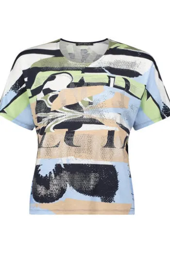 BETTY BARCLAY Shirt blue/beige gemustert