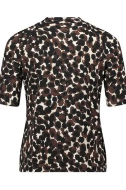 BETTY BARCLAY Shirt brown/beige gepunktet Kurzarm