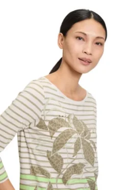 BETTY BARCLAY Shirt Khaki gestreift 3/4-Arm