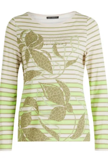 BETTY BARCLAY Shirt Khaki gestreift 3/4-Arm