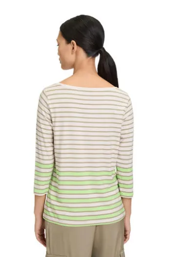 BETTY BARCLAY Shirt Khaki gestreift 3/4-Arm