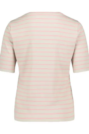 BETTY BARCLAY Shirt nature/rosé gestreift Kurzarm