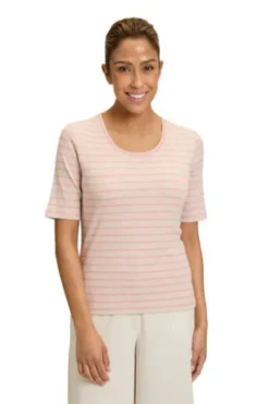 BETTY BARCLAY Shirt nature/rosé gestreift Kurzarm