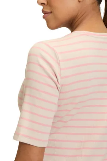 BETTY BARCLAY Shirt nature/rosé gestreift Kurzarm
