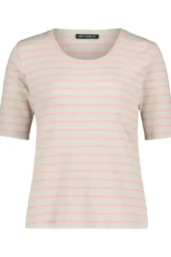 BETTY BARCLAY Shirt nature/rosé gestreift Kurzarm
